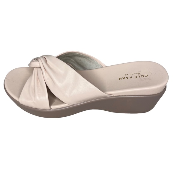 Cole Haan Grand.0S Blush Leather Platform Slip-on Sandals Mules 10.5B VG… - Picture 8 of 12
